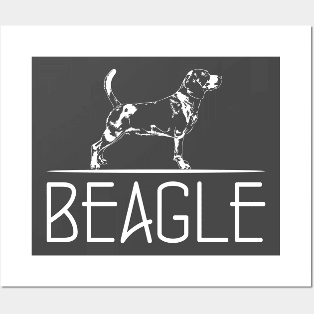 Beagle dog lover portrait Wall Art by wilsigns